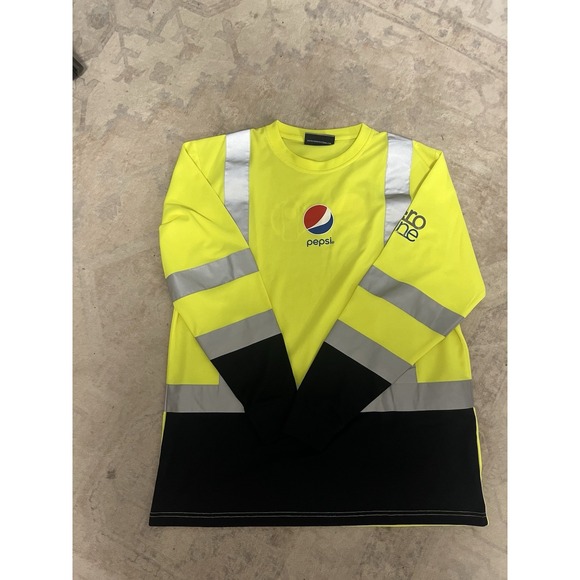 Pepsi Shirt Mens Large High Vis Employee Uniform Reflective Safety Long Sleeve. - Picture 1 of 3